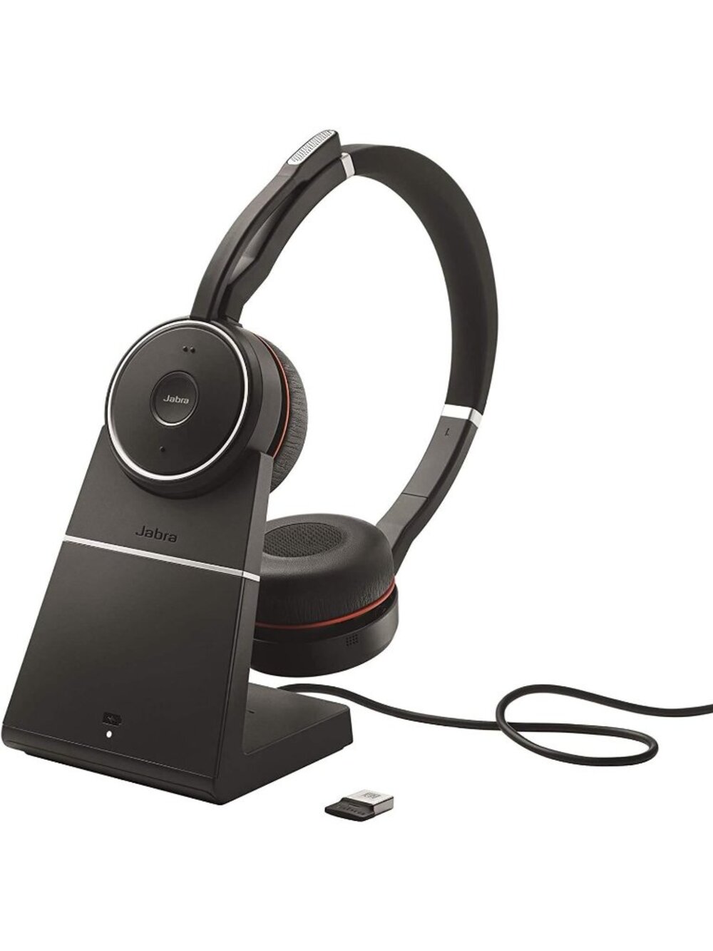 Jabra Evolve 75 Stereo Wireless Bluetooth Headset with Charging Stand & Case